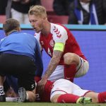 Eriksen taken to hospital after collapsing at Euro 2020