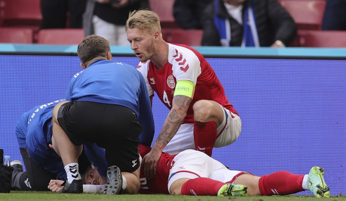 Eriksen taken to hospital after collapsing at Euro 2020