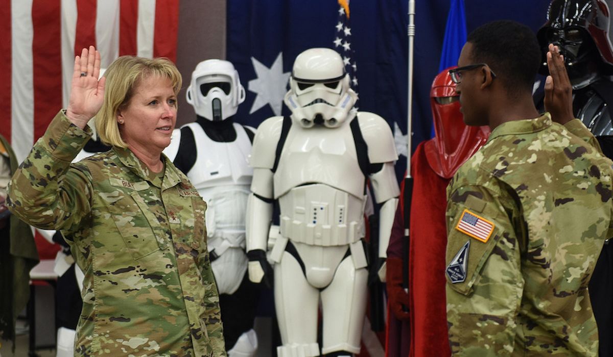 ‘Galactic Storm Troopers’ monitor U.S. Space Force swearing-in ceremony