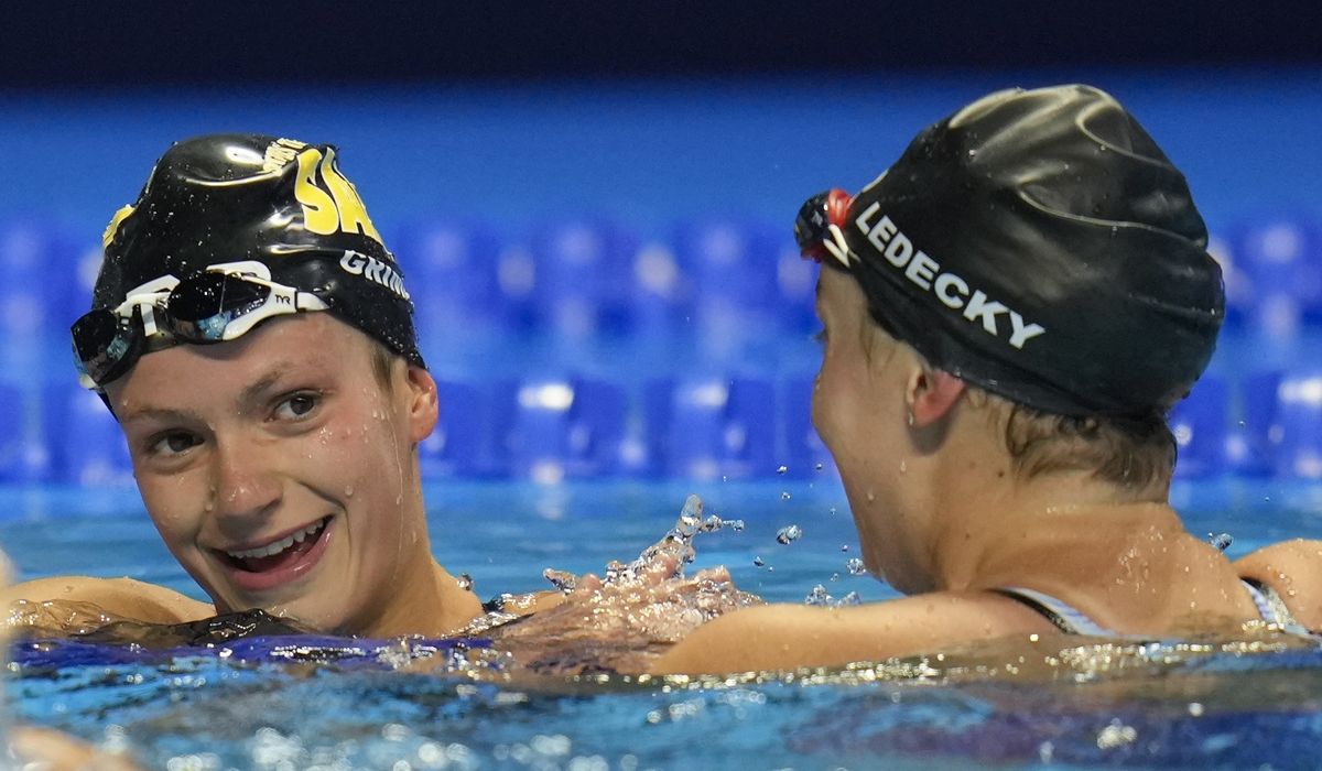 Katie Ledecky says 15-year-old Katie Grimes is the future, and the future is now