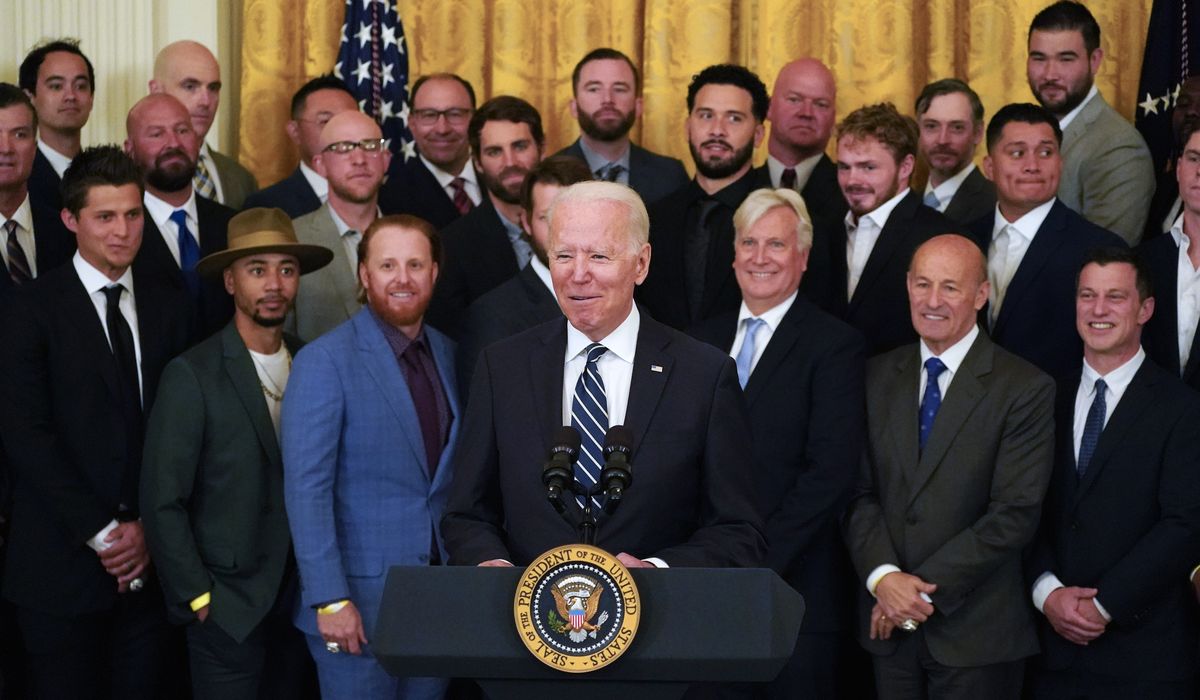 Dodgers become first sports champion to visit Biden White House