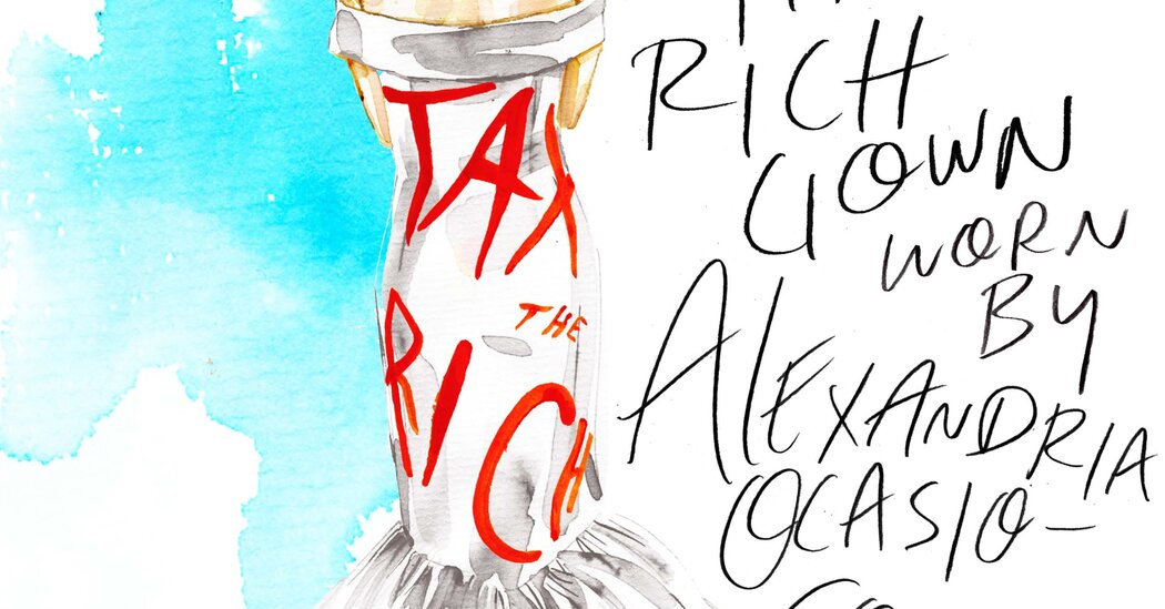 A.O.C.’s Met Gala Designer Explains Her ‘Tax the Rich’ Dress