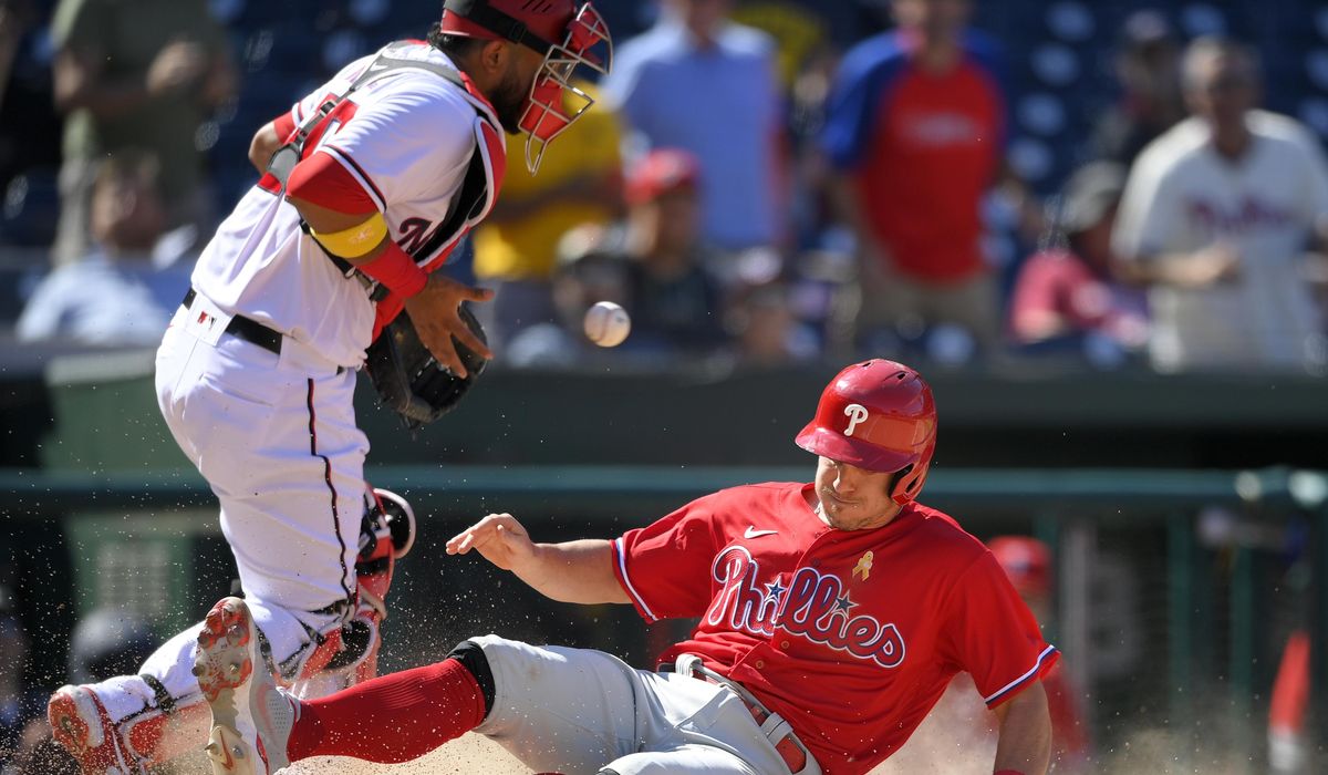 Phillies rally past Nationals 7-6, complete series sweep