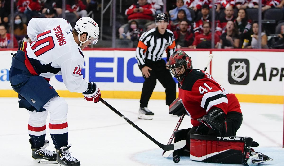 Capitals’ Sprong has goal, assist in 4-1 win over Devils