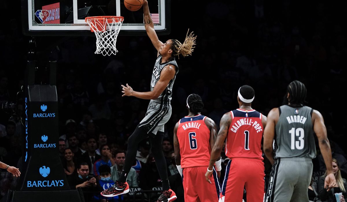 Durant scores 25, Nets hand Wizards 1st loss, 104-90