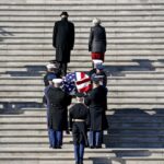 Former Senate leader Harry Reid lies in state at the U.S. Capitol