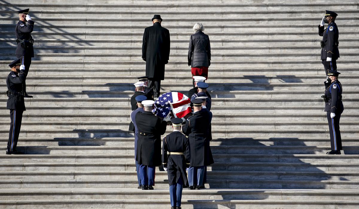 Former Senate leader Harry Reid lies in state at the U.S. Capitol